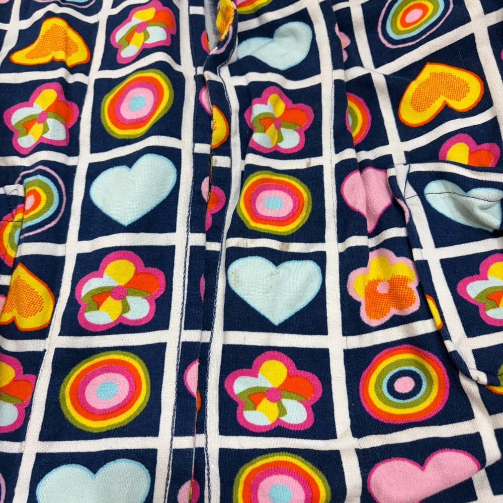 Vtg Aegean Apparel Robe Multicolor Heart Florals Terrycloth Cotton Belted Retro - Picture 13 of 16